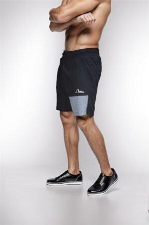 Men Premium Woven Fabric Black and gray Shorts