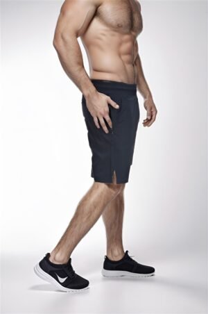 Men simple premium Woven Stretched black shorts